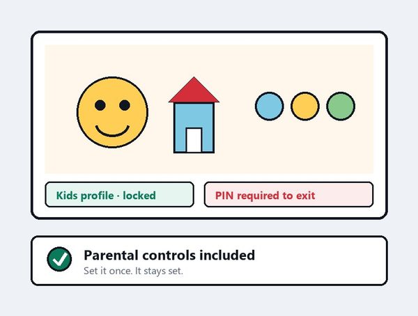 IPTV Canada for kids with a locked children profile, PIN protection and parental controls